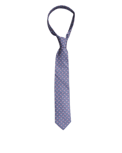 Hermes Horse Rider Print Tie, front view